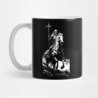 Death Rides A Horse - skeletal warrior harbinger of evil omen Mug